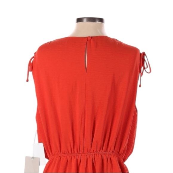 Chelsea28 Orange Fire Sleeveless Wrap Romper L Nordstrom Pockets NWT - Picture 4 of 11